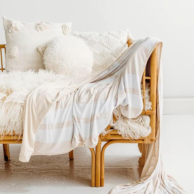 Little Sleepies Cloud Blanket, Soft Viscose from Bamboo Toddler & Baby Blanket for Boys & Girls, Lightweight, Perfect for Hot Sleepers, 65" x 85", Oversized (Oatmeal Heather)