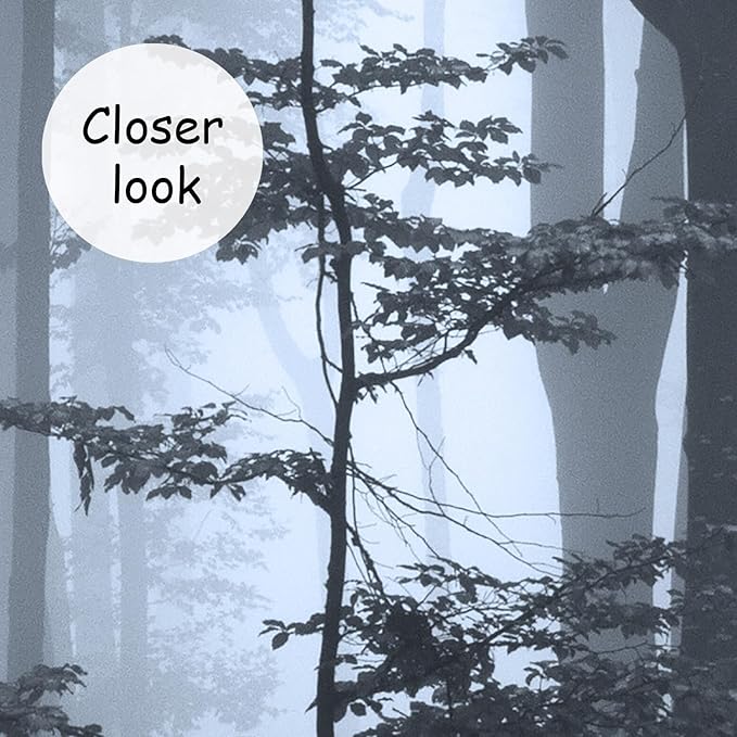 AFZEVEB-Foggy Dark Forest Wallpaper Landscape Tree Wall murals for Bedroom 114"x74"(Not Peel and Stick)
