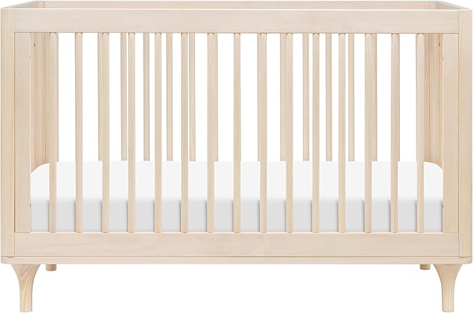 babyletto Lolly 3-in-1 Baby Crib Convertible to Toddler Bed & Daybed - GREENGUARD Gold Certified - 4 Adjustable Heights - Includes Toddler Conversion Kit - Made of 100% Solid Wood - Washed Natural