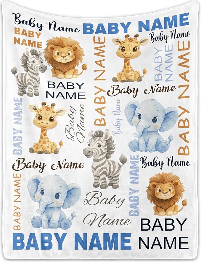 Ship Next Day Custom Name Blanket,Personalized Baby Blankets for Kids, Ultra-Soft Cozy Flannel Blankets, Customized Gifts for Boys & Girls Kids Teenagers.