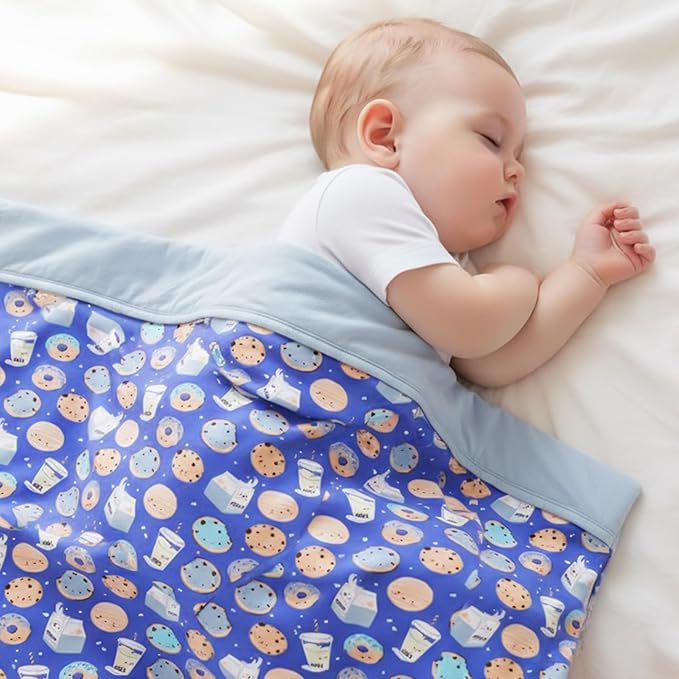 Supersoft Baby Blankets for Girls Boys, Rayon Made from Bamboo Baby Quilt - Breathable & Hypoallergenic Blanket for Bedding Crib Stroller 30"x40" (Blue Dessert)