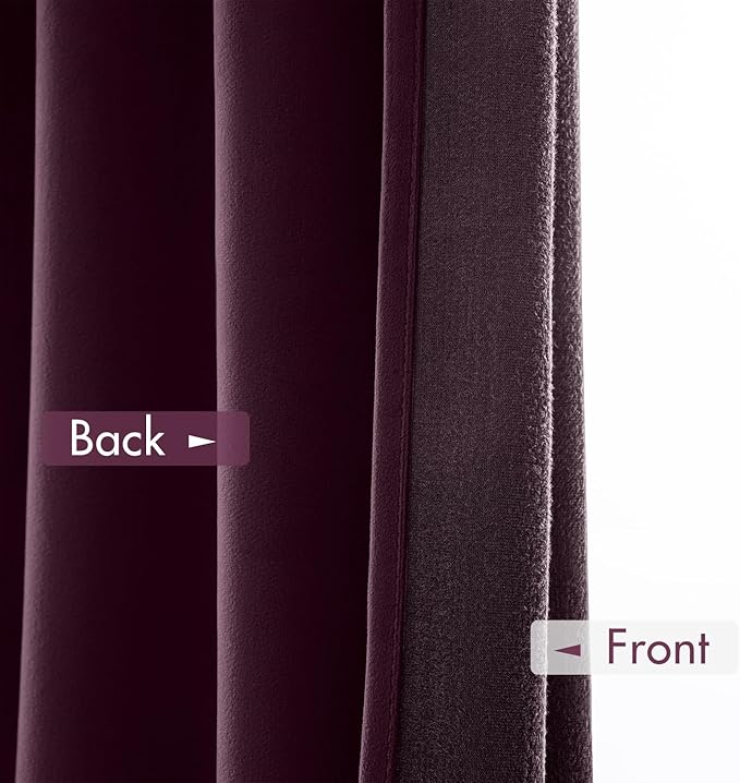 MIULEE Purple Orchid Velvet Curtains Thermal Insulated Blackout Curtain Drapes for Bedroom Living Room Darkening 90 Inches Long Curtains Panels Rod Pocket Set of 2