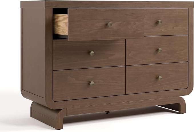 Storkcraft Santorini 6 Drawer Double Dresser (Hazelnut) - GREENGUARD Gold Certified, Interlocking Drawer System, Dresser Drawer Organizer for Kids Bedroom