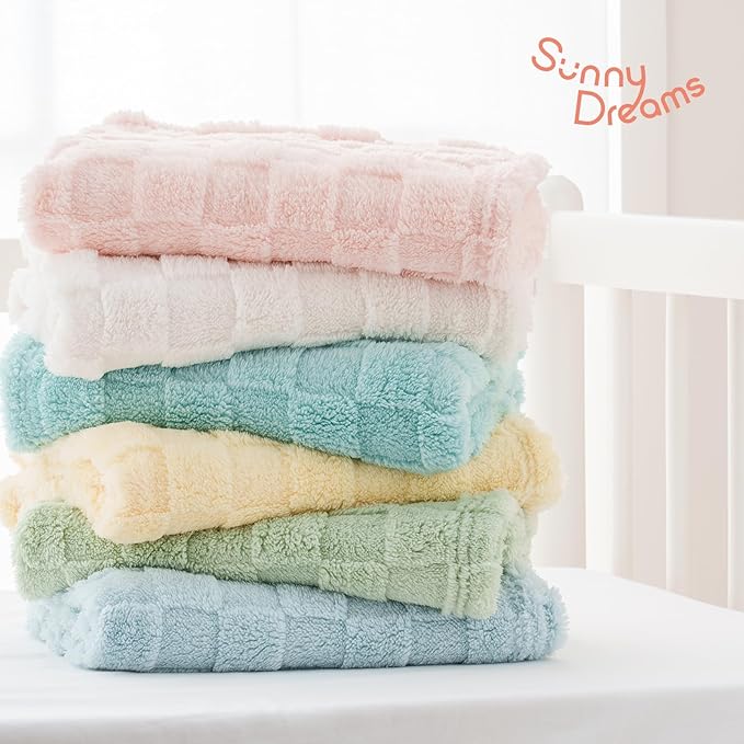 Checkered Baby Blankets Double-Sided Fleece Plush Toddler Blankets for Boys Girls, Lightweight Soft Cozy and Warm Blanket for Home Bed, Couch, Sofa 30 x 40 Inches Aqua Blue