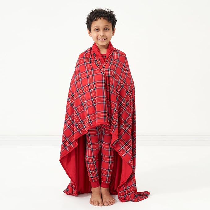 Little Sleepies Christmas Blanket, Soft Viscose from Bamboo Christmas Throw Blanket for Baby Boys & Girls, Lightweight, 50" x 50", Large (Holiday Plaid)