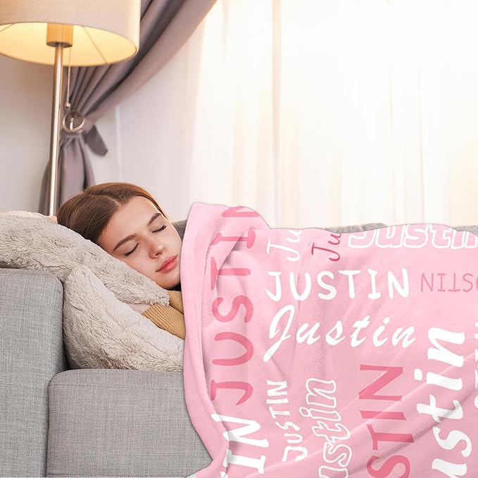 Ship Next Day, Custom Name Blanket - Printed in USA, Personalized Baby Blankets for Girls, Baby Blanket with Name, Ultra-Soft Cozy Fleece Blankets, Gifts for Boys & Girls Kids Teen Girl New Mom