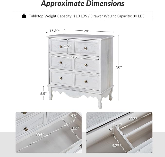 HULALA HOME 3-Drawer Nightstand with Charging Station, Drawer Organizer with Wood Legs, Farmhouse Solid Wood Nightstand Set of 2(White)