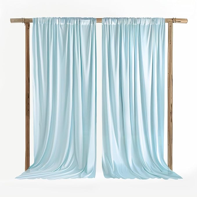 10x10ft Wrinkle Free Blue Backdrop Curtains for Parties Blue Fabric Curtain Backdrop Drapes for Wedding Arch Party Ceremony Stage Decoration W5' x H10'丨2 Panels YUNBSDJ141