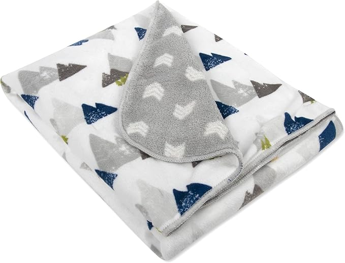 Sherpa Fleece Baby Blankets for Boys and Girls – Colorful, Reversible Baby Blankets for Newborns, Infants, Toddlers, and Nursery (Mountains & Arrows)