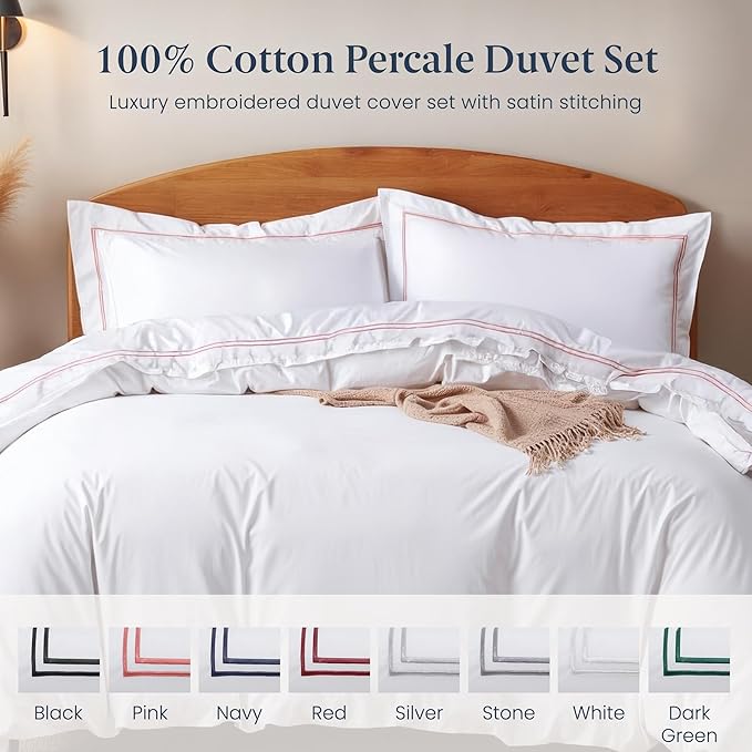 Ella Jayne Duvet Cover King (3 Pieces), 100% Cotton Percale, King/Cali King, Soft Breathable & Lightweight Including King Duvet Cover (1 Piece) 106 x 90 Inches with 2 Pillow Shams (Pink Design)