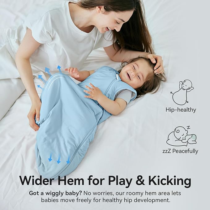 Rayon Made from Bamboo Sleep Sack 12-18 Months 2.5 Tog Winter Supersoft Toddler Sleep Sack for Unisex Girl Boy Thick Warm Baby Sleeping Bag 2-Way Zipper Baby Wearable Blanket