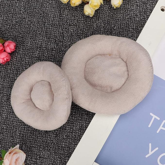 Estink Newborn Photography Posing Pillow, 2PCS Flannel Baby Round Shape Pillow DIY Newborn Professional Photography Props Photography Auxiliary Props Baby Pillow Props, Cream