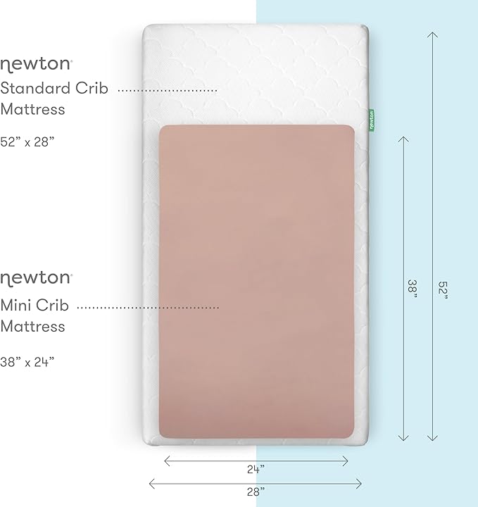 Newton Baby Fitted Mini Crib Sheets (2-Pack) | Organic Muslin Cotton, Breathable & Soft Baby Sheets, Washable Baby Mattress Sheets, Fits Mini Crib Mattresses 24" x 38", Clay