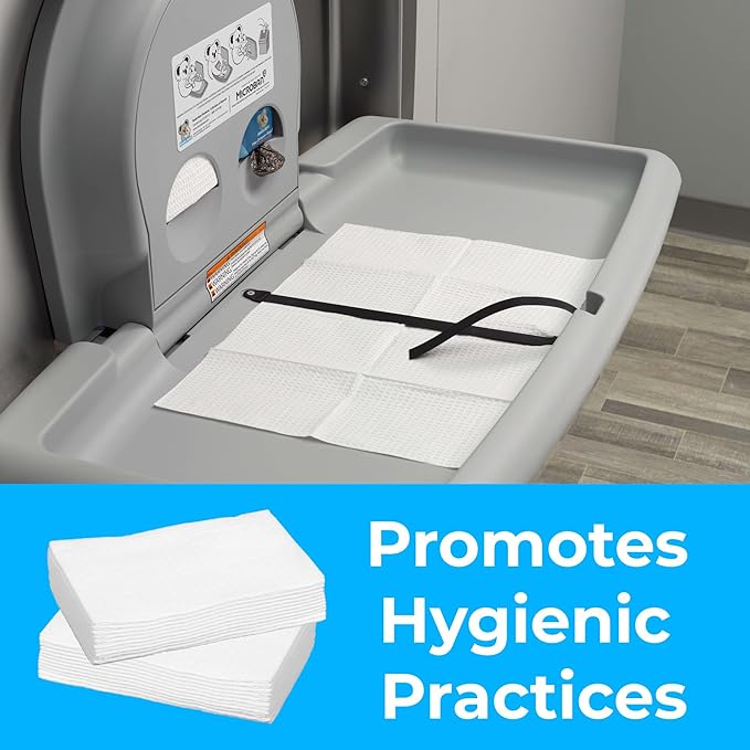 KoalaKare Sanitary Bed Liners for Baby Changing Stations – 3-Ply Biodegradable, Moisture-Resistant Quilted Liners, Eco-Friendly - 500 Liners (Model KB150-99)