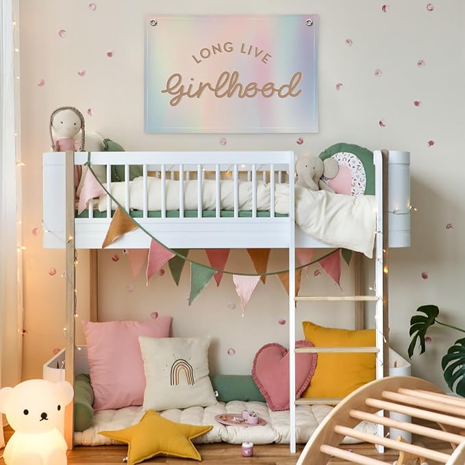 Mermaid Girls Room Decor,Long Live Girlhood Birthday Decorations Wall Decor Banner, Baby Girls Nursery,Mermaid Lovers for Teen Girl Bedroom,30x20,girlroom