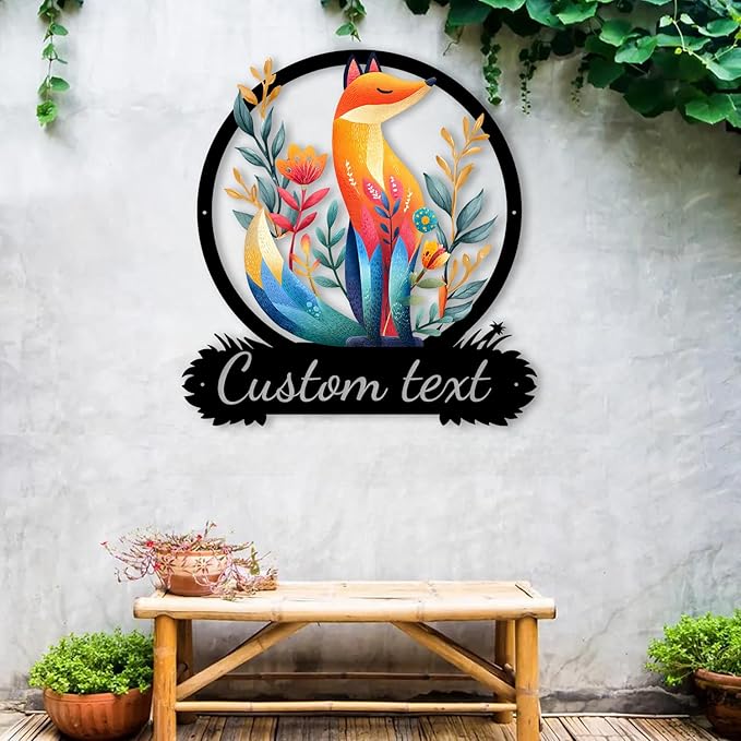 Metal Signs Customized, Fox Wall Art for Bedroom/Living Room/Kids’ Nursery/Bathroom/Home Decor