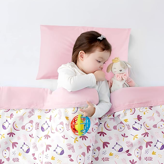 Cotton Toddler Pillowcase 14x20 Envelope: Long-Staple Cotton, Ultra Soft Breathable Durable, Travel Pillow Cover 2 Pack by Fittia