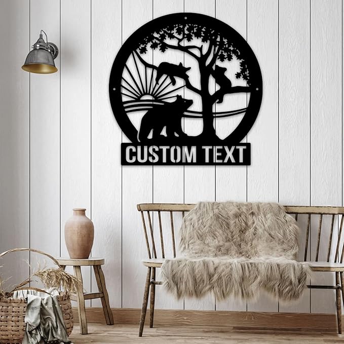 Custom Bear Metal Wall Sign, Personalized Bear Metal Wall Decor, Custom Name Signs, Personalized Cabin Sign, Bear Lover's Gifts