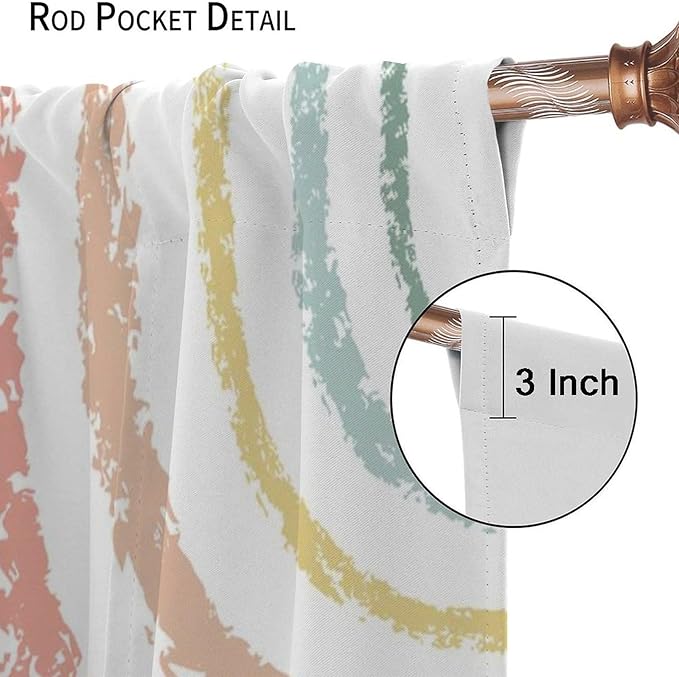 Kids Alphabet Curtain, Funny Cartoon Animal Rainbow Learning, Educational Boys Girls Children Printed Rod Pocket Blackout Window Treatments for Bedroom Living Room Nursery 52" W X 84" L