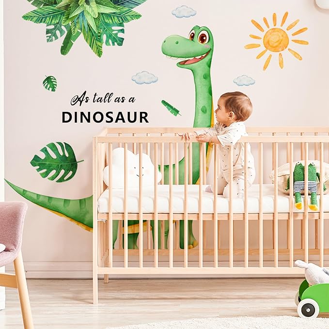 Large Dinosaur Wall Decor for Kids Boys Room, Sunoyar Dinosaur Wall Decals Removable, Peel & Stick Dino Wall Stickers for Nursery Bedroom