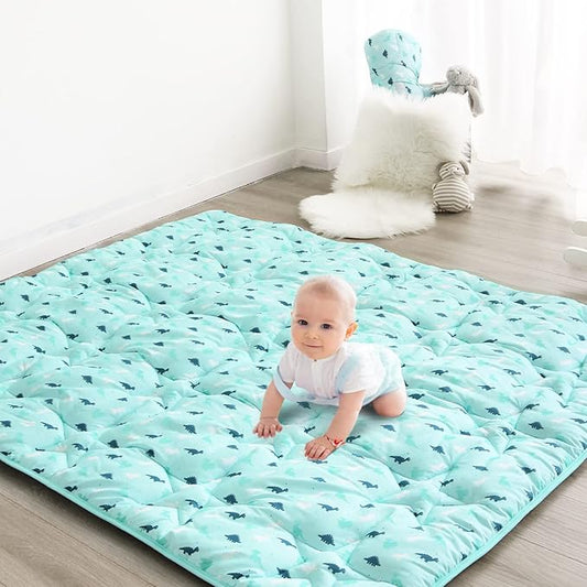 SPRINGSPIRIT Baby Play Mat, 47x47 Infant Play Mat for Playpen, Thicken Cushioned PlayMat for Floor, Non-Slip Washable Baby Playmat, Toddlers, Dinosaur