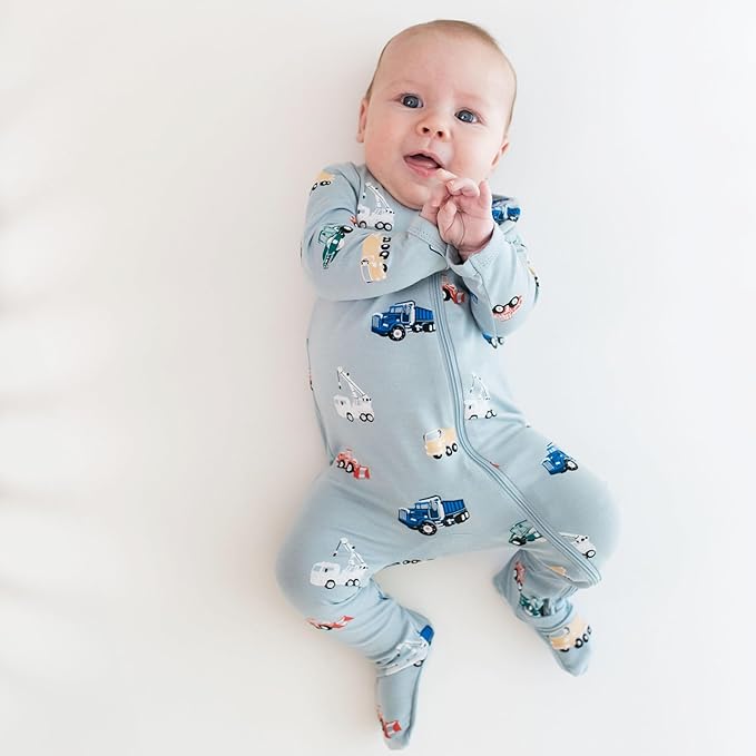 KYTE BABY Unisex Zipper Closure Footies, Rayon Made From Bamboo, 0-24 Months