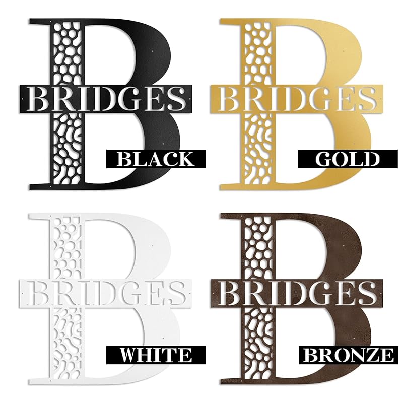 Custom Metal Signs Metal Name Sign Metal Wall Art Split Letter Monogram Wall Decor Metal Wall Art Last Name Sign Family Name Sign