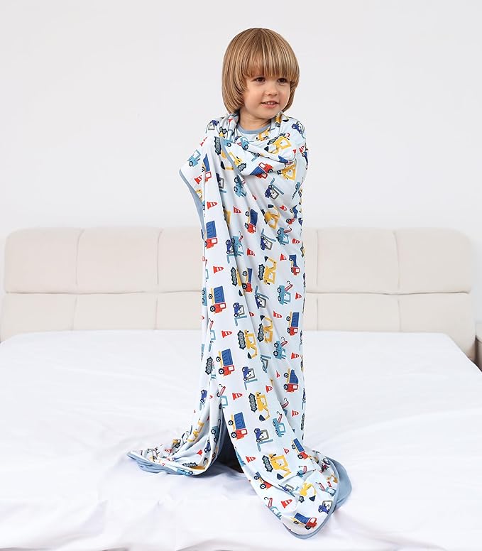 Premium Baby Blankets, Soft Viscose from Bamboo Blanket for Boys and Girls, Nursery Crib Bedding Quilt for Newborn and Toddler, Cooling for Hot Sleepers, 50'' x 50'' Blue Car