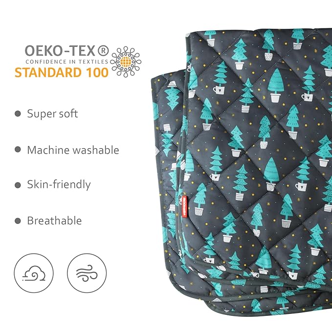 Baby Blanket, Soft Cozy Toddler Comforter Quilted with Black Tree, Ultra Soft and Comfortable Down Alternative Crib Comforter, 39x47 Inches