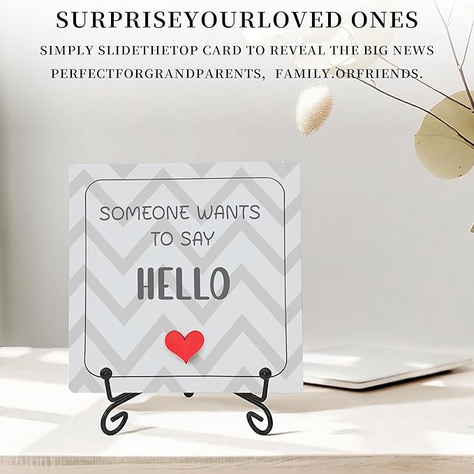 Pregnancy Announcement Sonogram Picture Frame for Grandma, Ultrasound Photo Frame Wooden Surprise Box for New Grandparents, Pregnancy Reveal Keepsake for Grandmothers, First Mother's Day Gifts