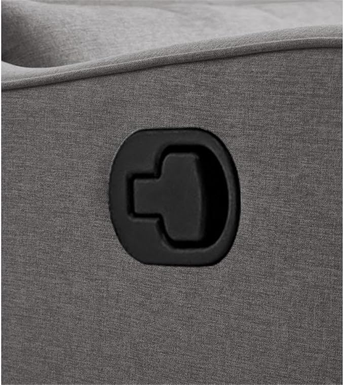 Pemberly Row Premium Fabric Glider Manual Recliner Nursery Rocking Chair for Living Room, Kids Room, Rocker Swivel Recliner with USB Port in Harbor Gray