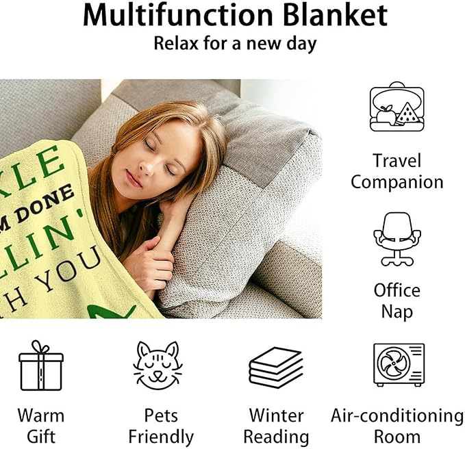 Custom Pickle Throw Blanket for Baby - 30x40 Inches Lap Size - Soft Fluffy Cozy Blankets Gift - Beige Novelty Blanket Throws for Couch, Work