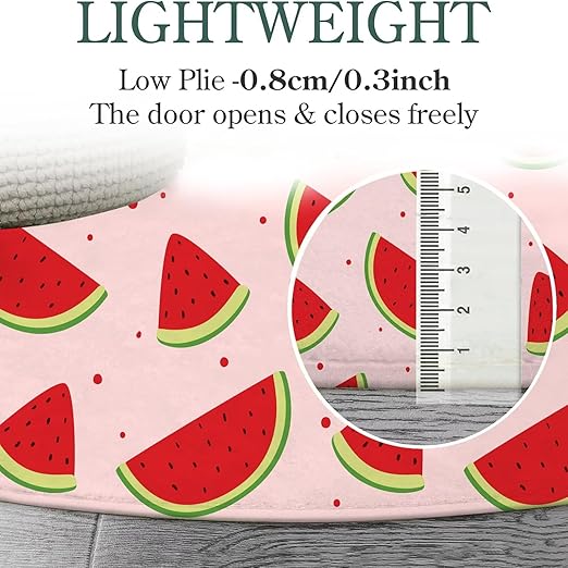 Watermelon Round Rug Pink Rugs for Bedroom Dorm Living Room Fruits Area Rug Floor Mat Pad Doormat Carpet, 5'X5'(150x150cm)