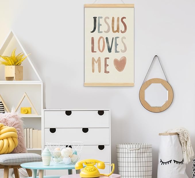 foedor Christian Jesus Decor Wall Art Posters Framed,Bible Verse Child of God Boho Decoration for Nursery Baby Kids Bedroom,Christian Decor for Church Newborn Baby Room Home School 16x24 Inch,Set of 2
