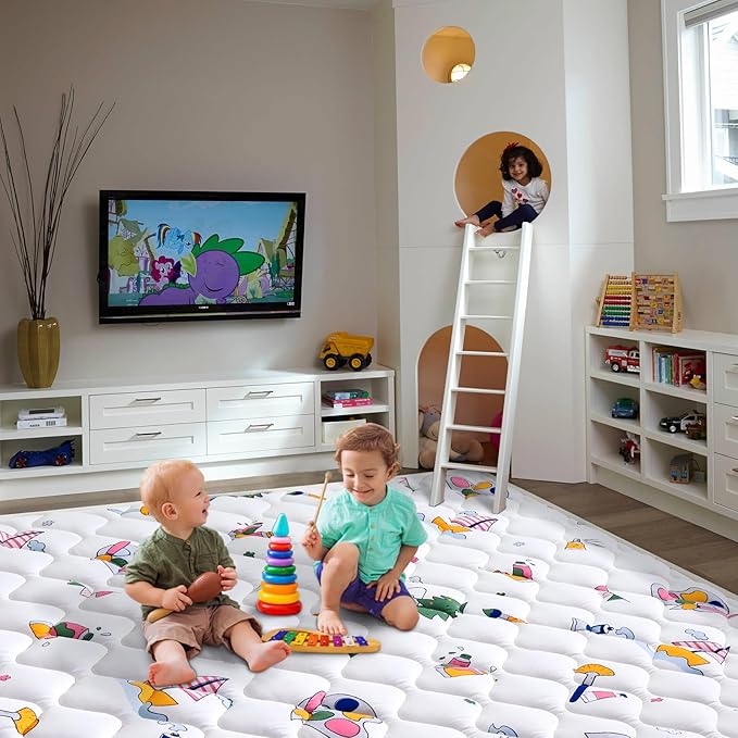 Baby Play Mat - 65" X 50",Premium Thicker Foam One-Piece Crawling Mat, Machine Washable, Extra Large Anti-Slip Activity Playmat for Babies, Toddlers & Infants