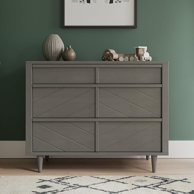 Child Craft Surrey Hill Crib, Dresser and Chest Nursery Set, 3-Piece, Includes 4-in-1 Convertible Crib, Dresser, and Chest, Grows with Your Baby (Lunar Gray)