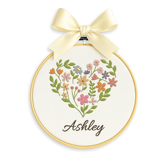 Personalized Baby Name Sign Welcome Baby Announcement Sign Newborn Baby Embroidery Hoop with Bows Baby Hospital Name Sign Custom Infant Baby Name Baby Shower Gifts (05)