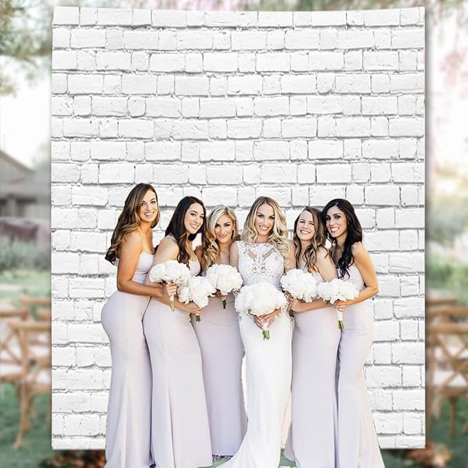 White Brick Backdrop for Photography LFEEY Vintage White Brick Wall Photo Backdrop Newborn Baby Shower Girls Adults Portrait Photography Background Wallpaper Photo Studio Props 10x8ft Vinyl