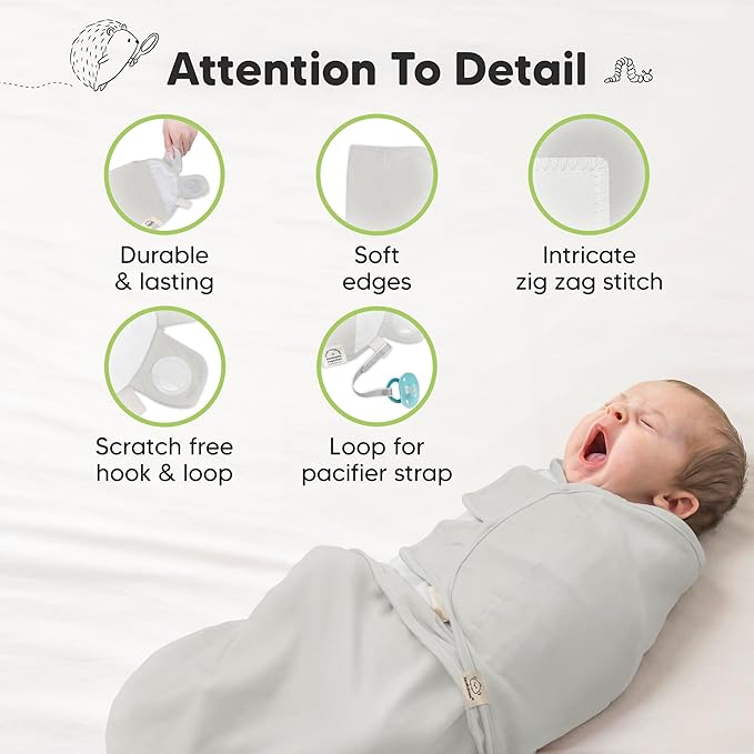 3-Pack Organic Baby Swaddle Sleep Sacks - Swaddles for Newborns, Infant 0-3 Months, Baby Girls, Boys, Soft & Snug Newborn Sleep Sack, Nursery Swaddling Blankets (The Wild 2)