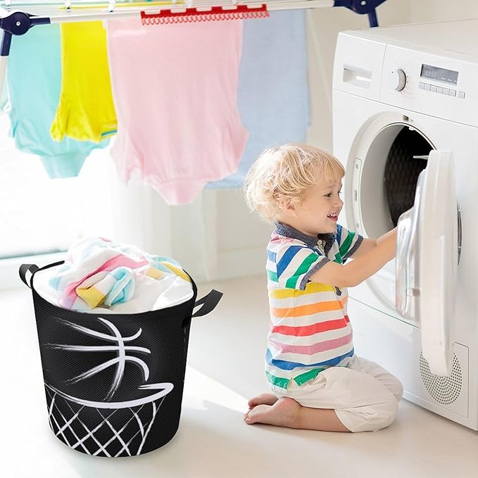 Basketball Laundry Basket Boys Room Decor Boys Hamper Toys Dirty Clothes Storage Bin Organizer for Kids