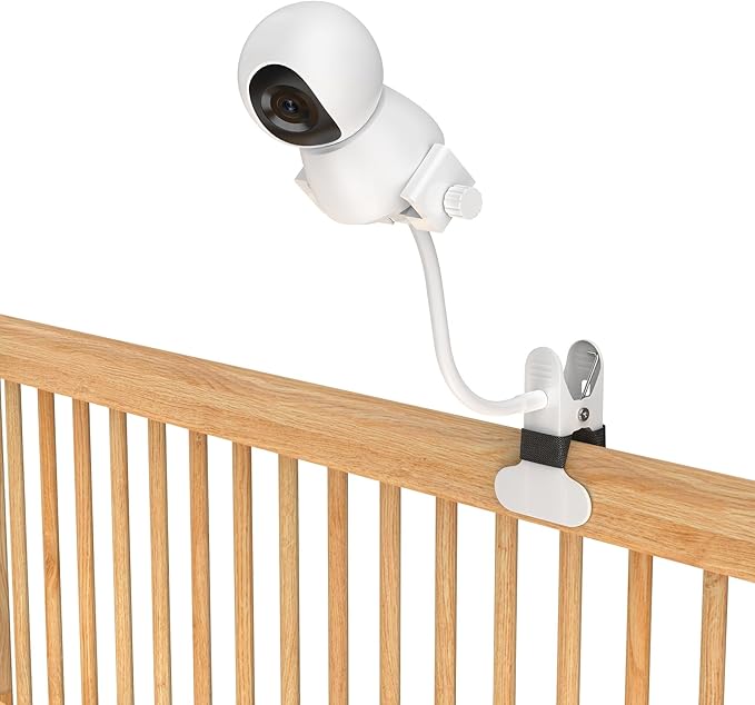 Baby Monitor Mount - Universal Adjustable Monitor Flex Stand for Hello Baby, Nanit Pro, Infant Optics, VTech & Most Baby Monitors - Detachable Arm Camera Clip Mount with Cute Stickers for Crib