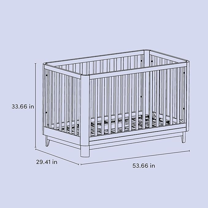 Storkcraft Santos 3-in-1 Convertible Crib (White with Natural) – GREENGUARD Gold Certified, Fits Standard Crib Mattress, Converts to Toddler Bed, Modern Style, Rounded Designer Details