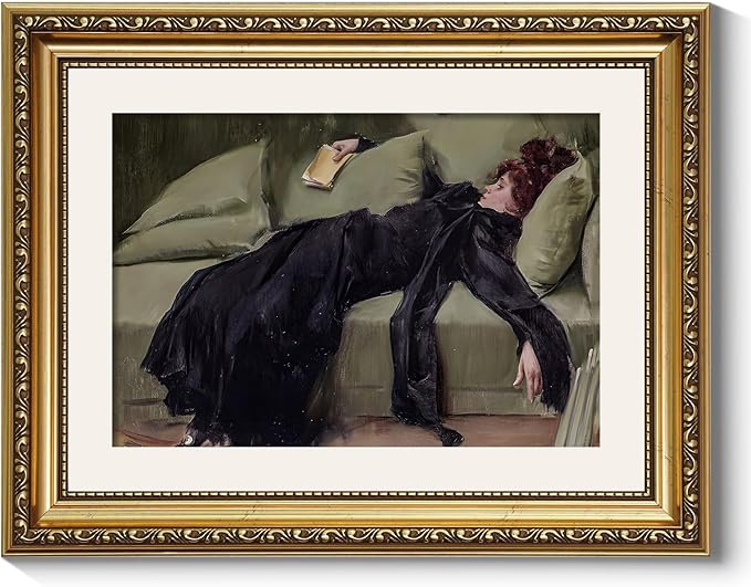 ARPEOTCY Vintage Gold Framed Wall Art, Classical Trendy Woman Gallery Paintings, Victorian Farmhouse Canvas Prints Home Decor, Wall Decor for Living Room Bathroom Bedroom, 11x14 inch