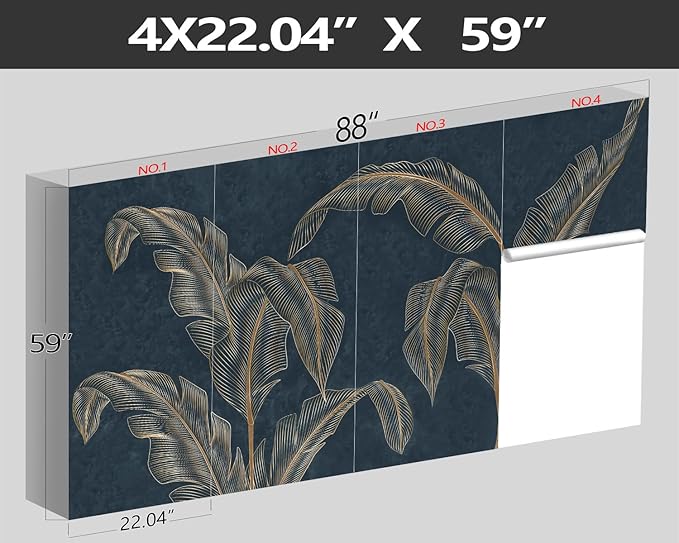 XMPMBM-Modernity Simple Abstraction Banana Leaf Fabric Wallpaper Dark Leaf Living Room Bedroom Bathroom Wall Mural-W 88" X H 59"（36 Square Foot）
