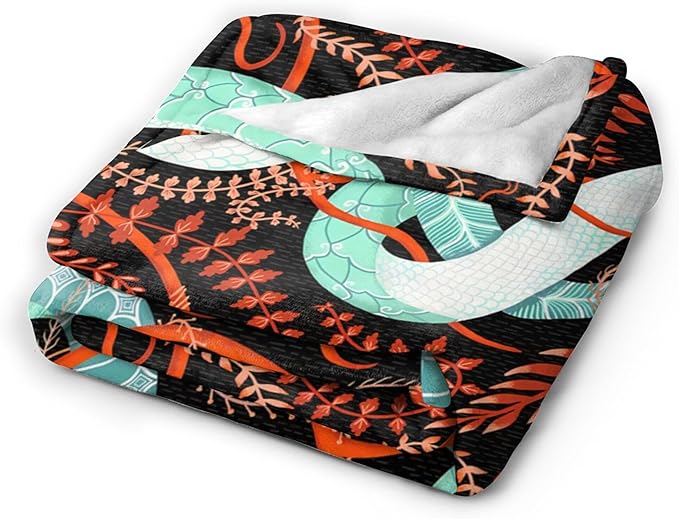Snake Throw Blanket for Women, Men & Kids - Soft, Warm & Cozy Fleece Blanket for Couch, Sofa & Bed - 80"x60"