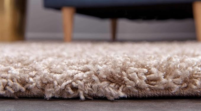 Unique Loom Solid Shag Collection Area Rug (2' 2" x 3' 1" Rectangle, Taupe)