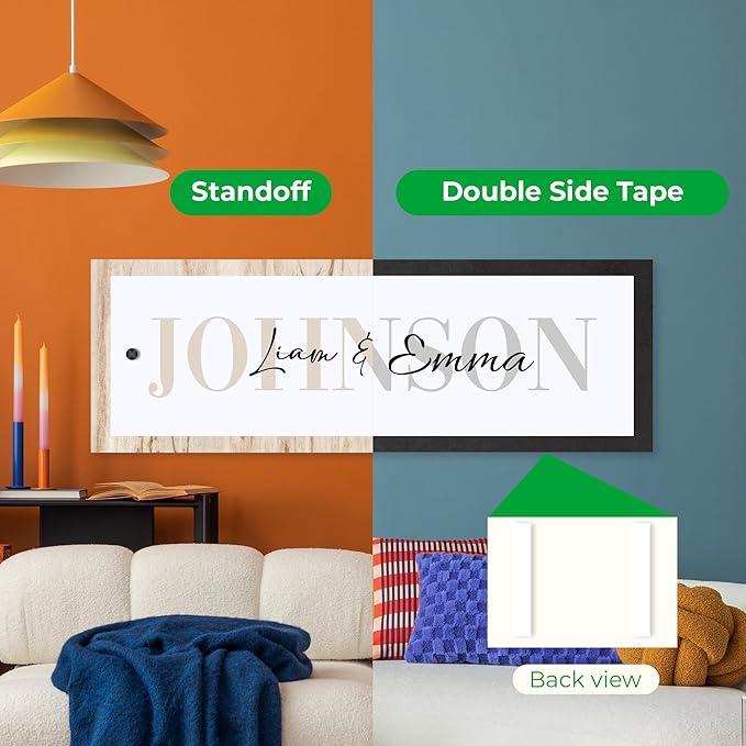 EGD Custom Family Name Wall Sign | Personalized Nameplate for Family Room, Living Room, or Nursery | Custom Acrylic Name Sign | Multiple Size Options