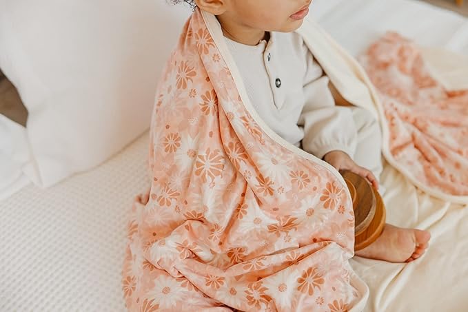 Copper Pearl Three-Layer Quilt: Soft Quilts for Boys & Girls | Breathable, Cozy Toddler Blanket | Newborn Quilt | 46x46 Premium Polyester/Rayon | Penny