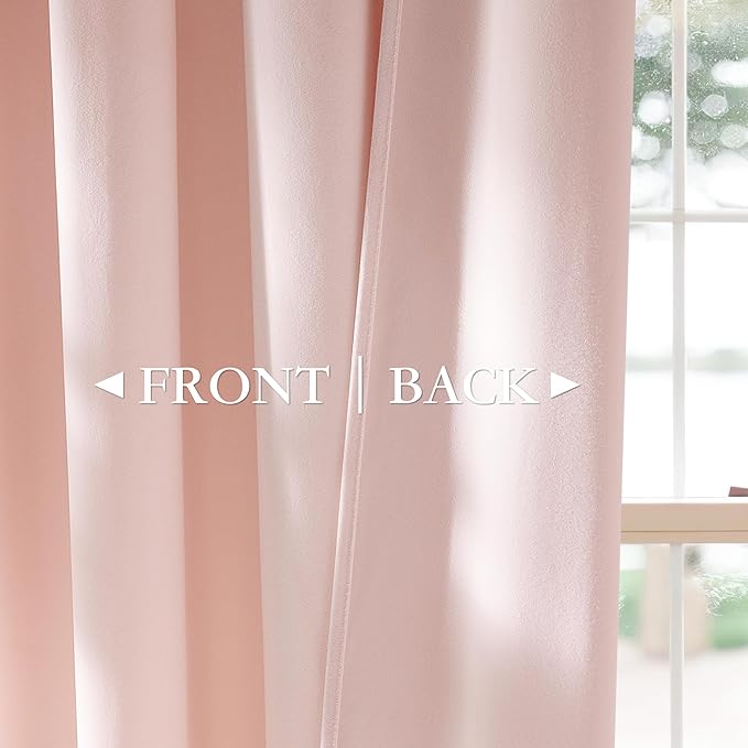 StangH Baby Pink Velvet Curtains for Girls Bedroom, Super Soft Pinch Pleat Bedroom Curtains & Drapes Solid Light Dimming Privacy Window Treatments for Nursery Dorm, W40 x L84, 2 Panels