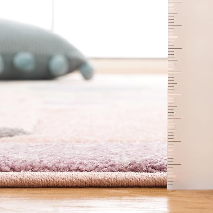 SAFAVIEH Carousel Kids 100 Collection Area Rug - 3'3" x 5'3", Blush Pink, Transitional Design, Stain Resistant, Ideal for High Traffic Areas in Living Room, Bedroom & Dining Room (CRK120U-3)
